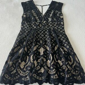 NWT Free People black crochet mini dress size 4